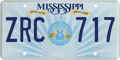 MS license plate ZRC717
