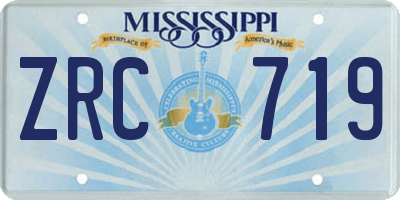 MS license plate ZRC719