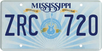 MS license plate ZRC720