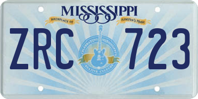 MS license plate ZRC723