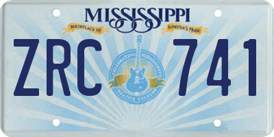 MS license plate ZRC741
