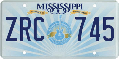 MS license plate ZRC745