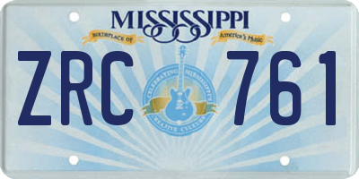 MS license plate ZRC761