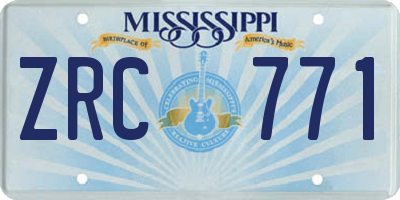 MS license plate ZRC771