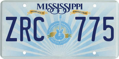 MS license plate ZRC775