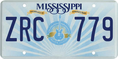 MS license plate ZRC779