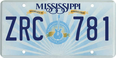 MS license plate ZRC781