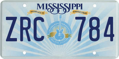 MS license plate ZRC784