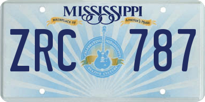 MS license plate ZRC787