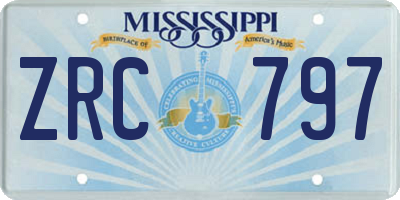 MS license plate ZRC797