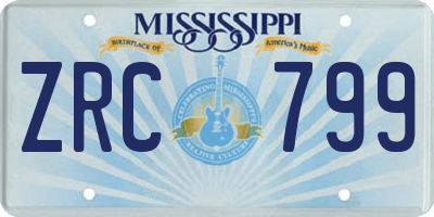 MS license plate ZRC799