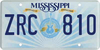 MS license plate ZRC810