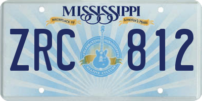 MS license plate ZRC812