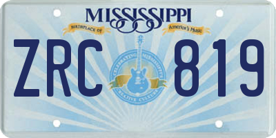MS license plate ZRC819