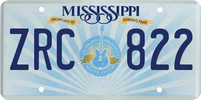 MS license plate ZRC822