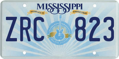 MS license plate ZRC823