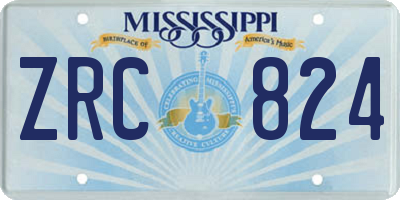 MS license plate ZRC824