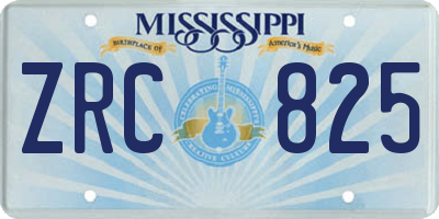 MS license plate ZRC825