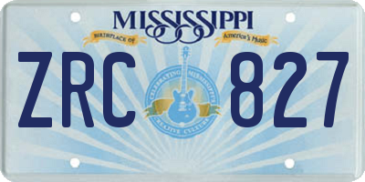 MS license plate ZRC827