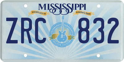 MS license plate ZRC832