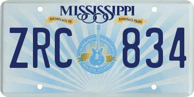 MS license plate ZRC834
