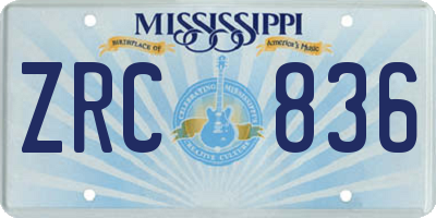 MS license plate ZRC836