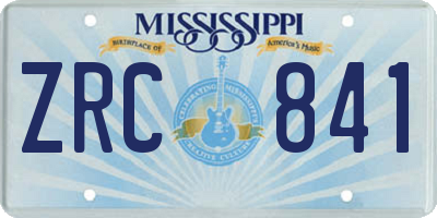 MS license plate ZRC841