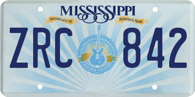 MS license plate ZRC842
