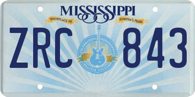 MS license plate ZRC843