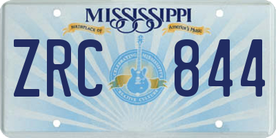 MS license plate ZRC844