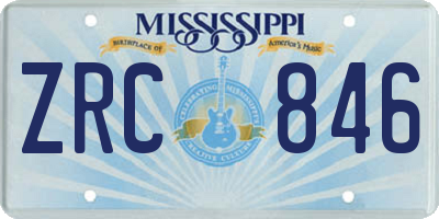 MS license plate ZRC846