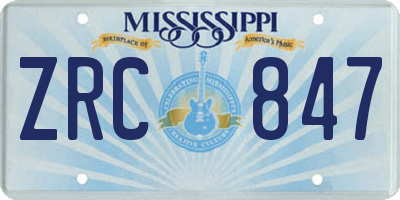 MS license plate ZRC847