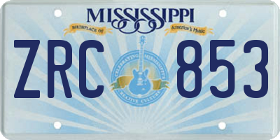 MS license plate ZRC853