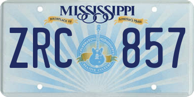 MS license plate ZRC857