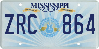 MS license plate ZRC864