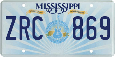 MS license plate ZRC869