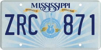 MS license plate ZRC871