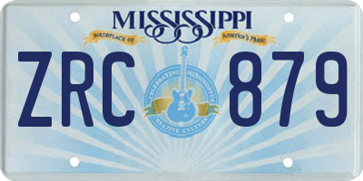 MS license plate ZRC879