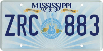 MS license plate ZRC883
