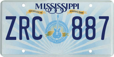 MS license plate ZRC887