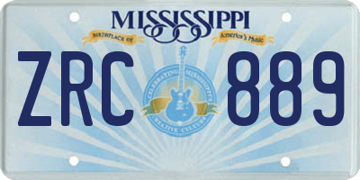 MS license plate ZRC889