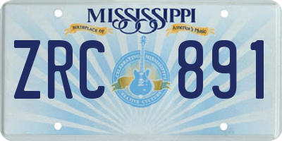 MS license plate ZRC891