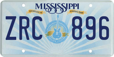 MS license plate ZRC896