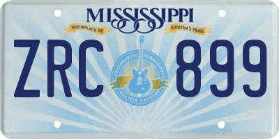 MS license plate ZRC899