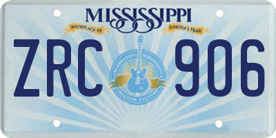 MS license plate ZRC906