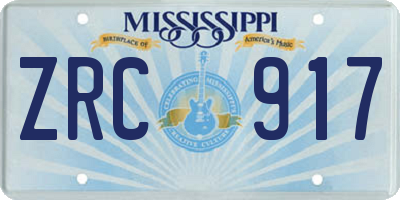 MS license plate ZRC917