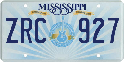 MS license plate ZRC927