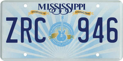 MS license plate ZRC946