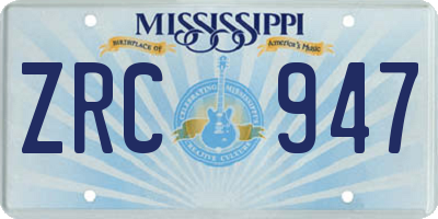 MS license plate ZRC947