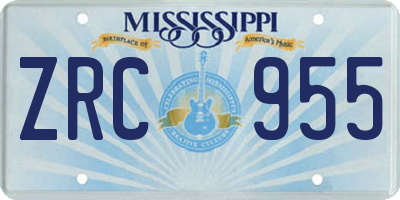 MS license plate ZRC955